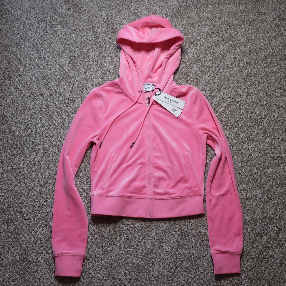Women's Juicy Couture OG Big Bling Velour Zip-Up Hoodie